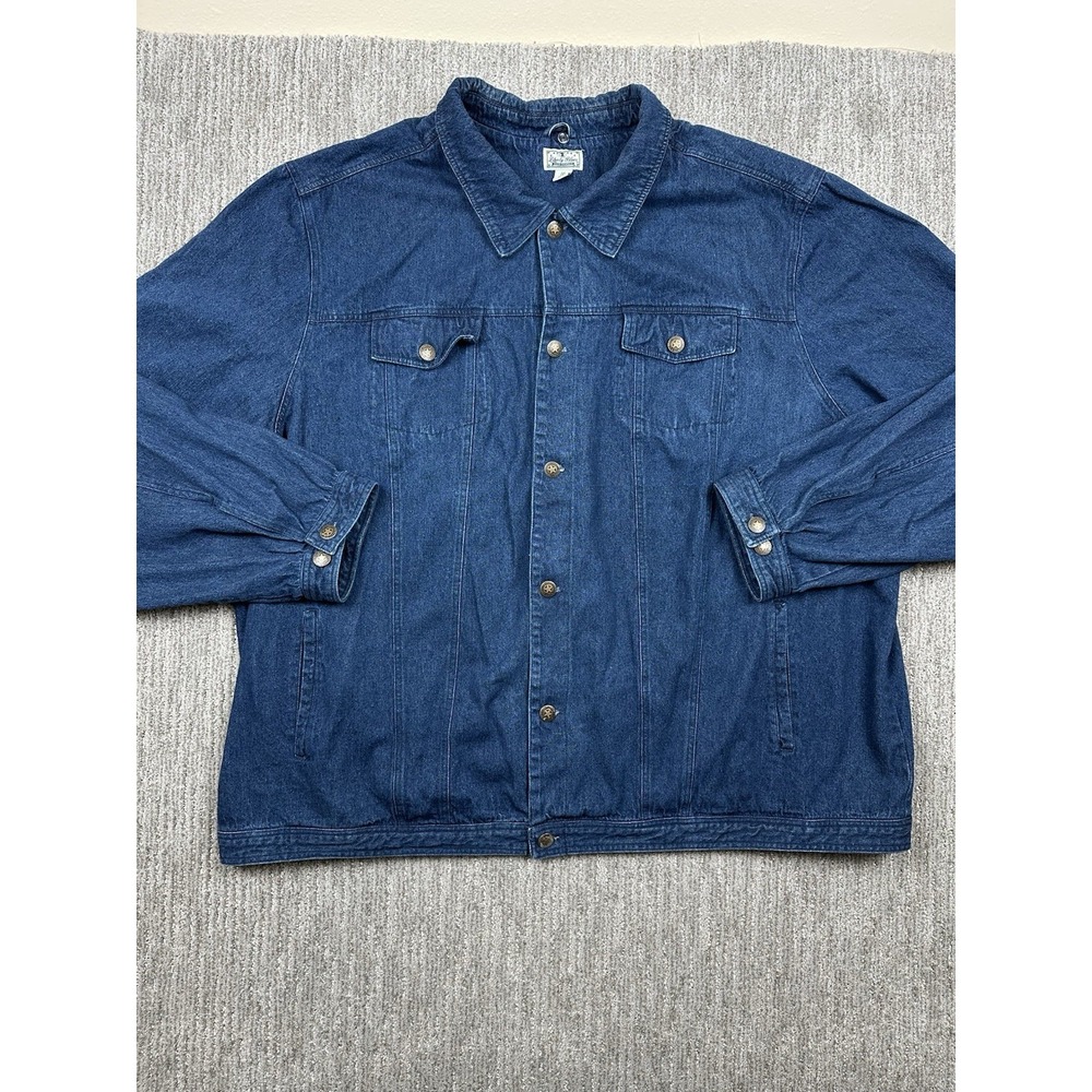 Liberty Blues Denim Jacket Mens 5XLT Blue Stretch Denim Dark Wash biker trucker